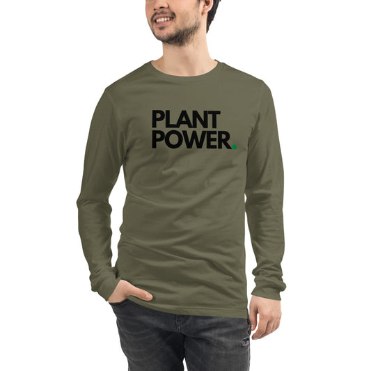 PLANT POWER Black Print | Unisex Long Sleeve Tee